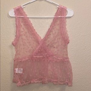 Blush mesh top
